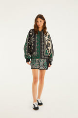 Borboho Scarves Black Adidas Jacket - FARM Rio BORBOHO SCARVES BLACK