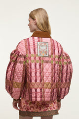Ana-Clara Quilted Jacket - FARM Rio TARTAN PINK