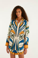 Multicolor Tropical Graphic Collared Buttoned Shirt - FARM Rio TROPICAL GRAPHIC