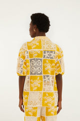 Lace Short Sleeve Shirt - FARM Rio OFF-WHITE