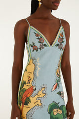 Blue Beaches Path Ballon Mini Dress - FARM Rio BEACHES PATH MULTICOLOR