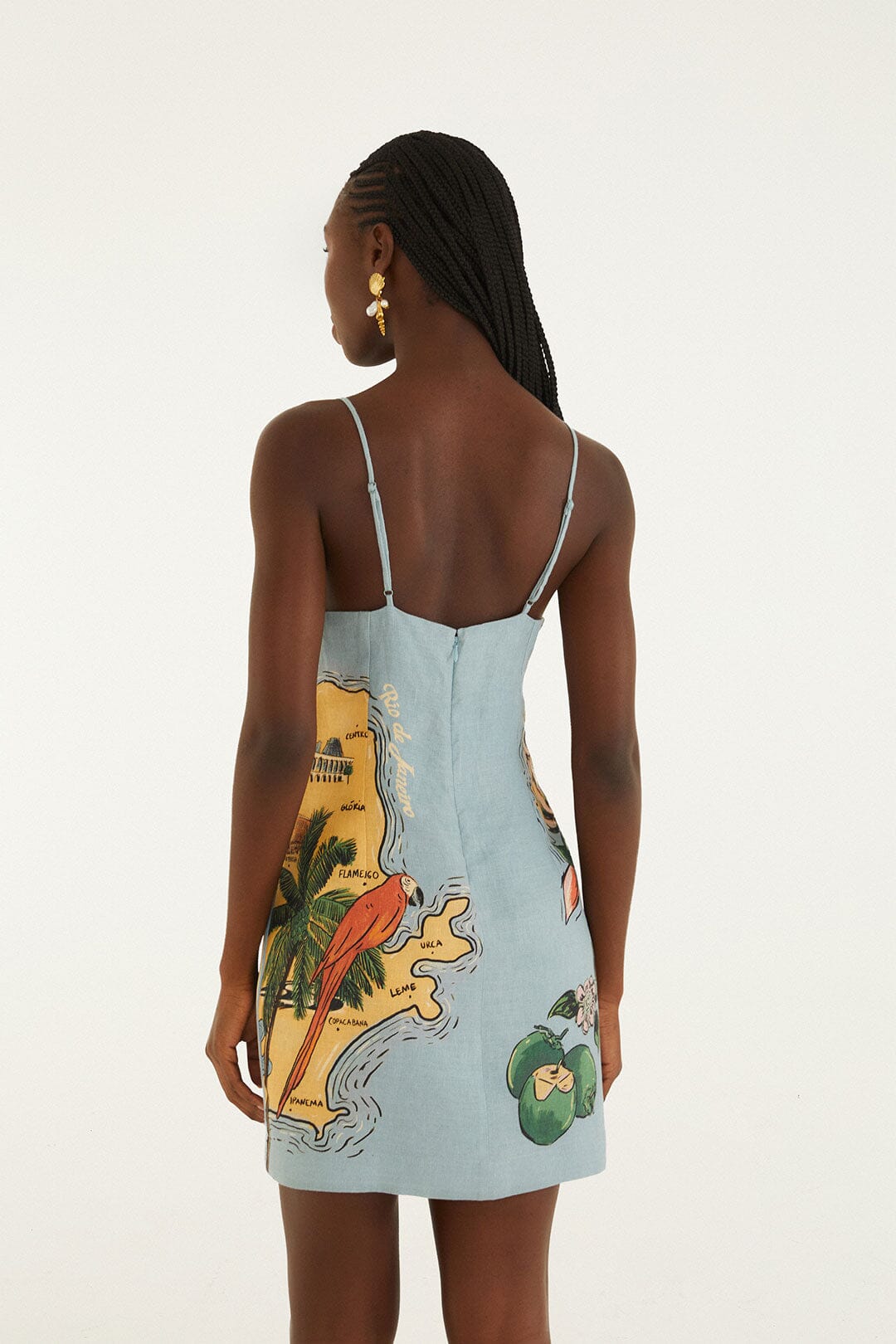 Blue Beaches Path Ballon Mini Dress - FARM Rio BEACHES PATH MULTICOLOR