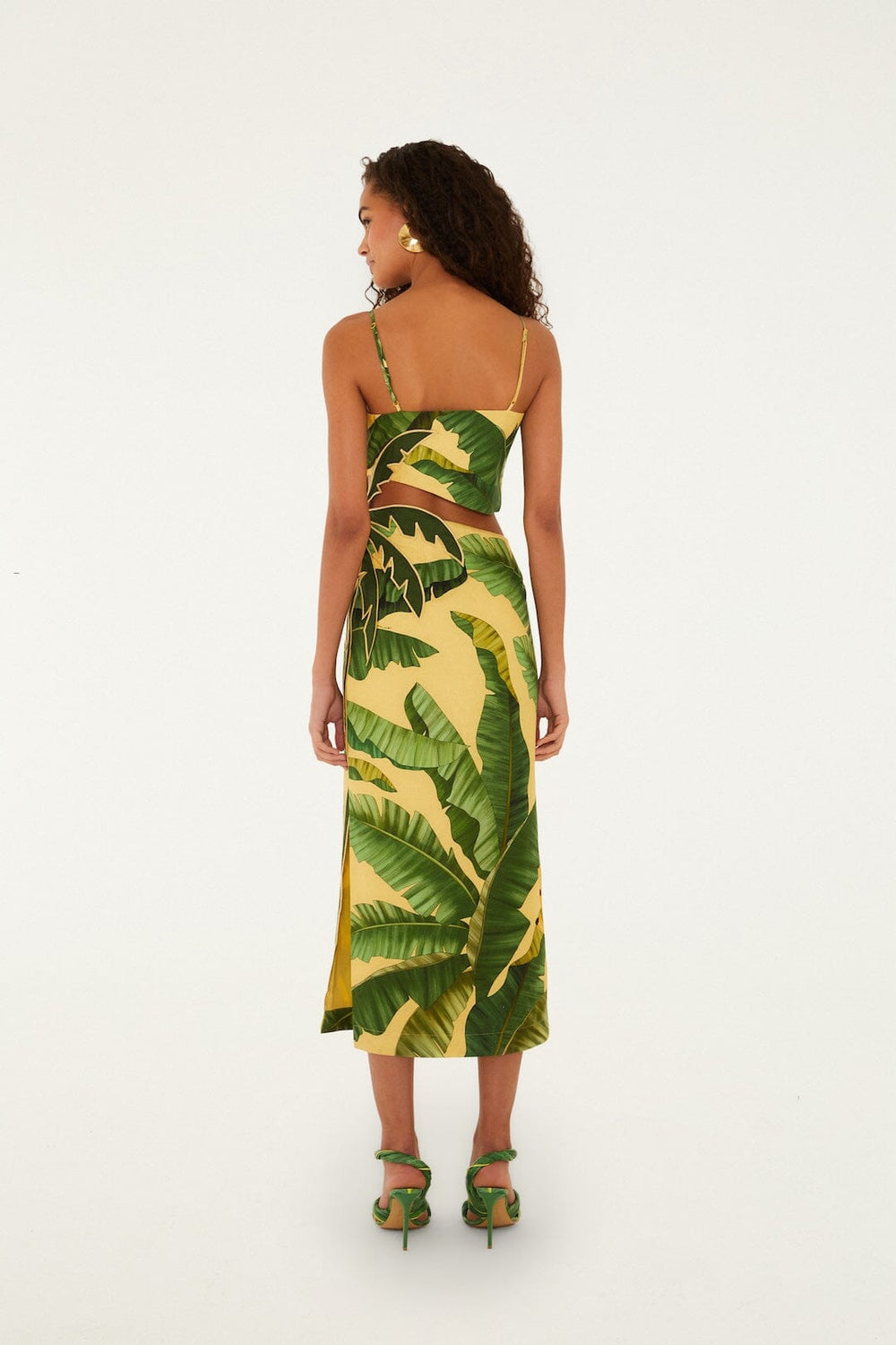 Soft Yellow Banana Leaves Maxi Dress - FARM Rio FRUIT BANANA LEAVES SOFT YELLOW
