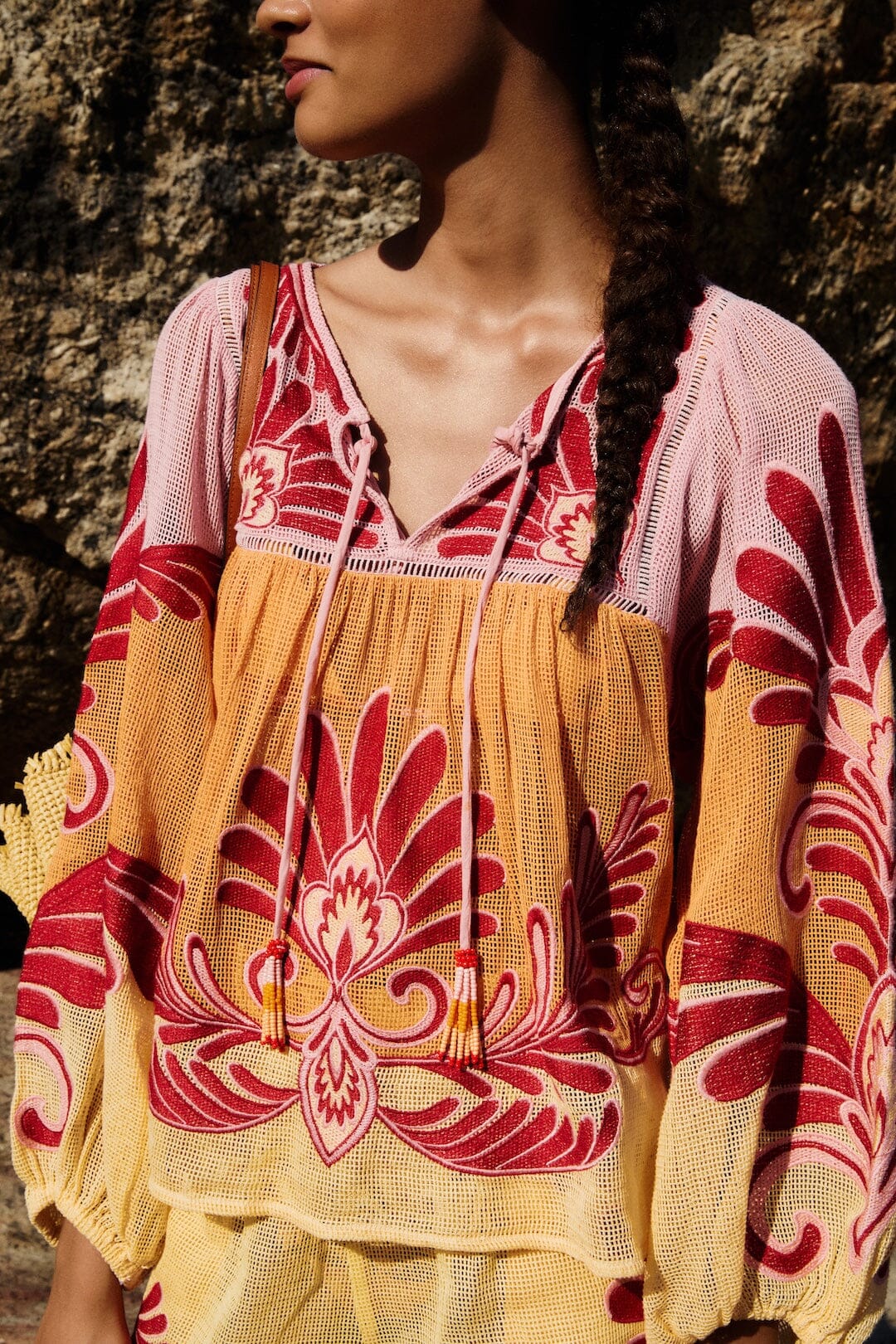 Soft Yellow Arabesc Blouse - FARM Rio ARABESC SOFT YELLOW