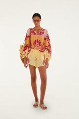 Soft Yellow Arabesc Blouse - FARM Rio ARABESC SOFT YELLOW