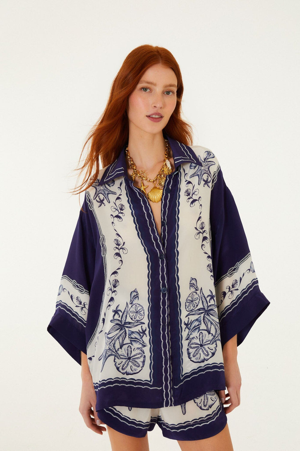 Off-White Coast Scarf Shirt - FARM Rio COAST SCARF OFF-WHITE