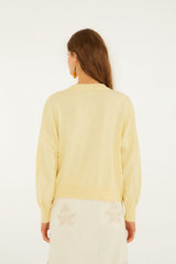 Yellow Birds Bicycle Embroidered Sweater - FARM Rio YELLOW