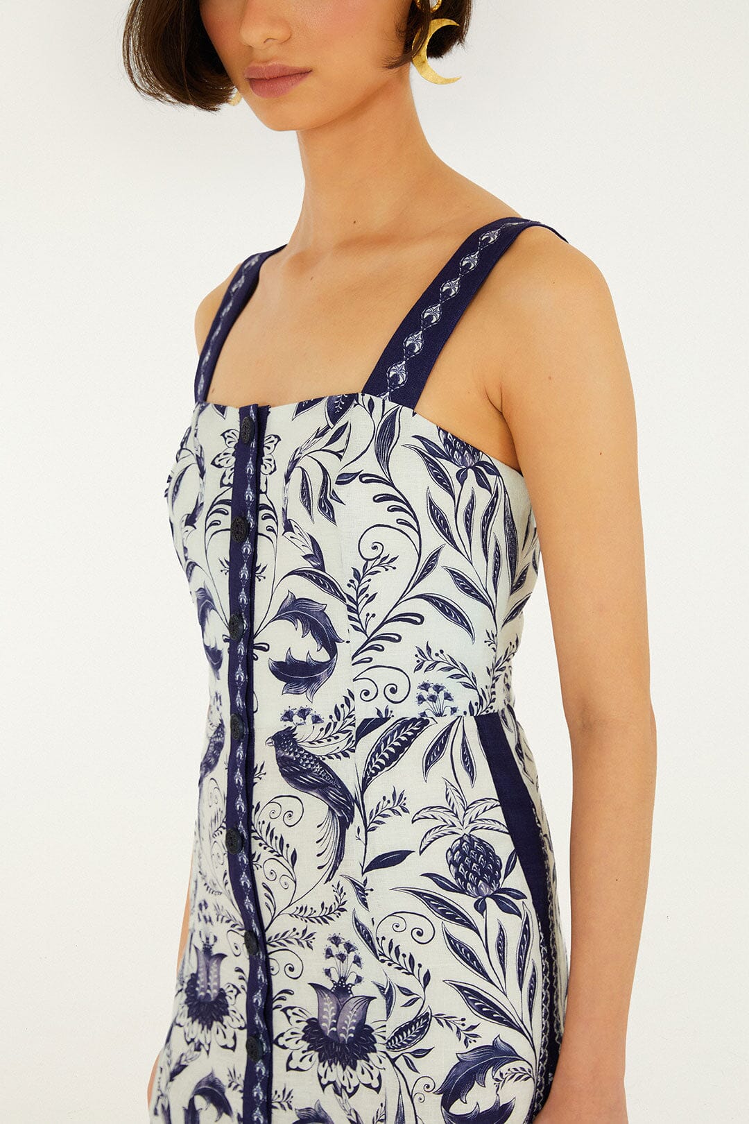 Off-White Nina Euroflax Premium Linen Mini Dress - FARM Rio NINA OFF-WHITE