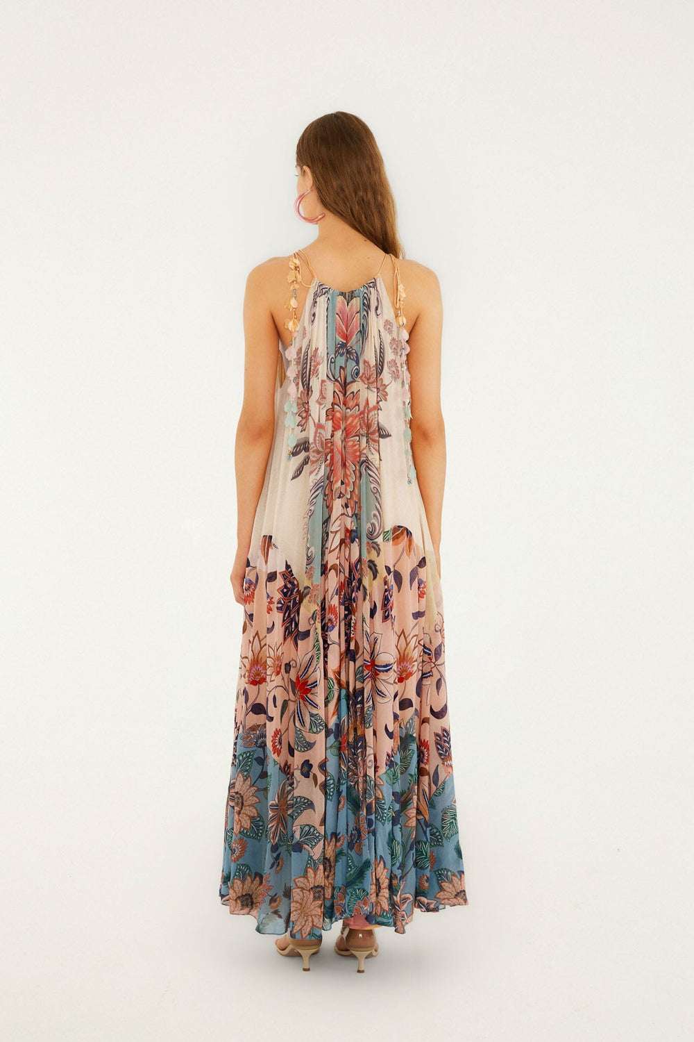 Multicolor Boho Floral Delhi Pleated Maxi Dress - FARM Rio BOHO FLORAL DELHI MIX