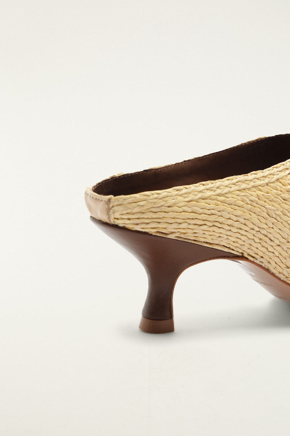 Raffia Embroidered Icons Kitten Heeled Sandal - FARM Rio WALNUT BANANA