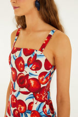 Cherry Blossom Sleeveless Euroflax Premium Linen Mini Dress - FARM Rio CHERRY BLOSSOM