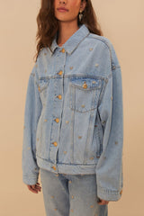 Bows Embroidery Denim Jacket - FARM Rio DENIM