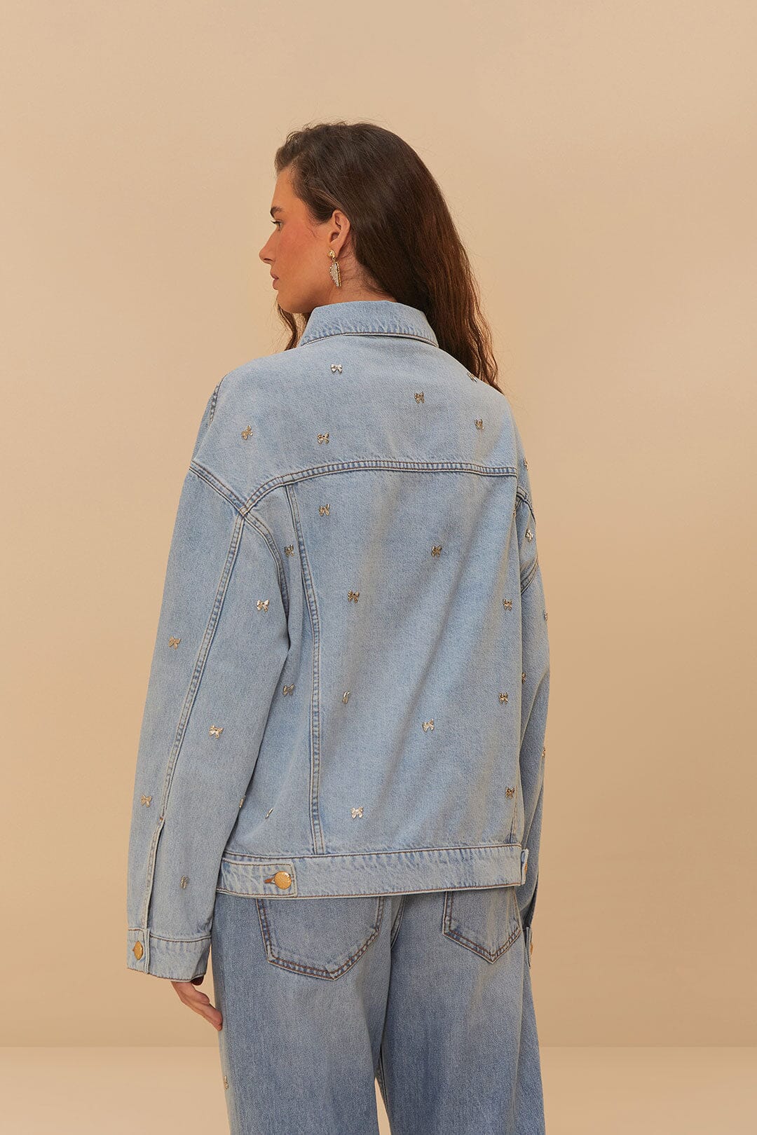Bows Embroidery Denim Jacket - FARM Rio DENIM