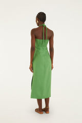 Green Palm Tree Embroidered Midi Dress - FARM Rio GREEN