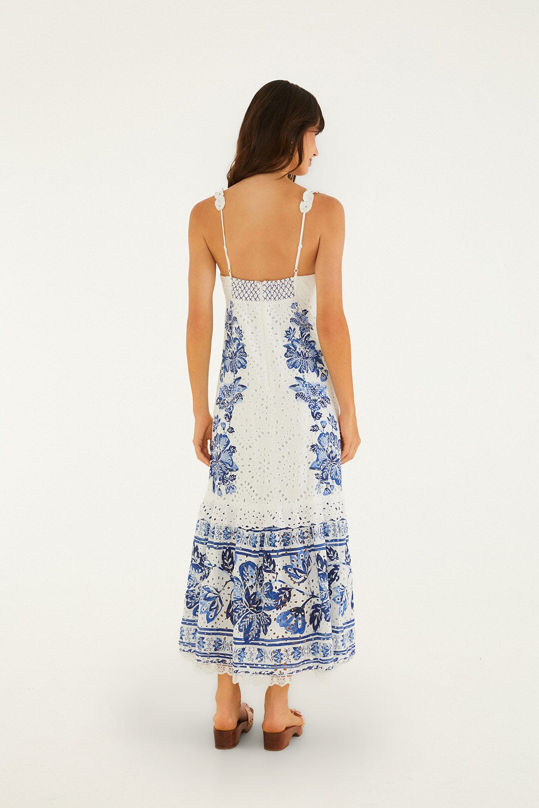 Off-White Beautiful Nature Eyelet Midi Dress - FARM Rio BEAUTIFUL NATURE OFF-WHITE