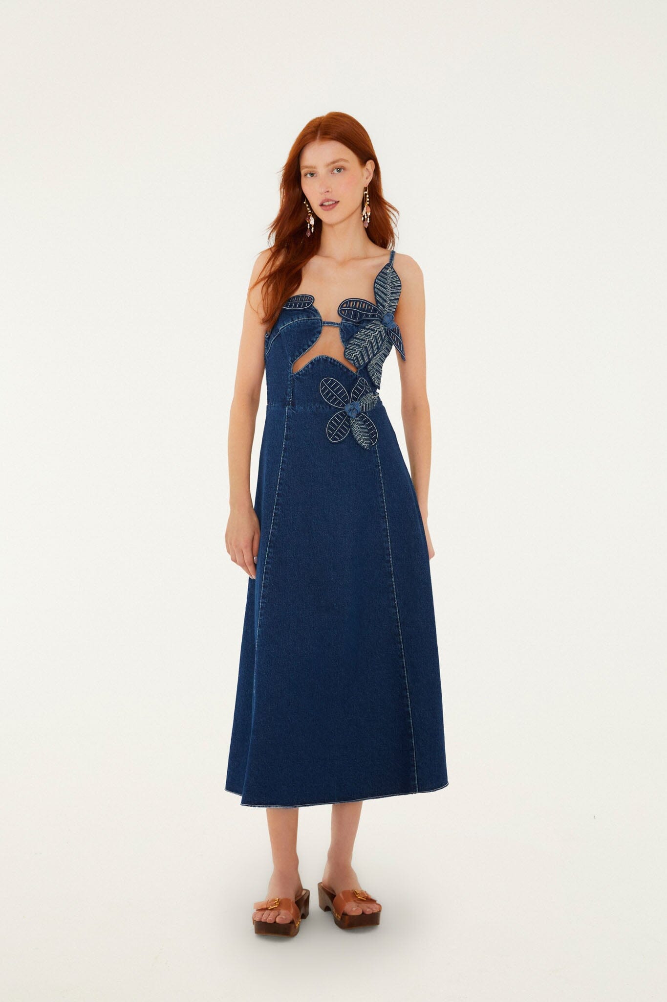 Denim Flower Dress - FARM Rio DENIM