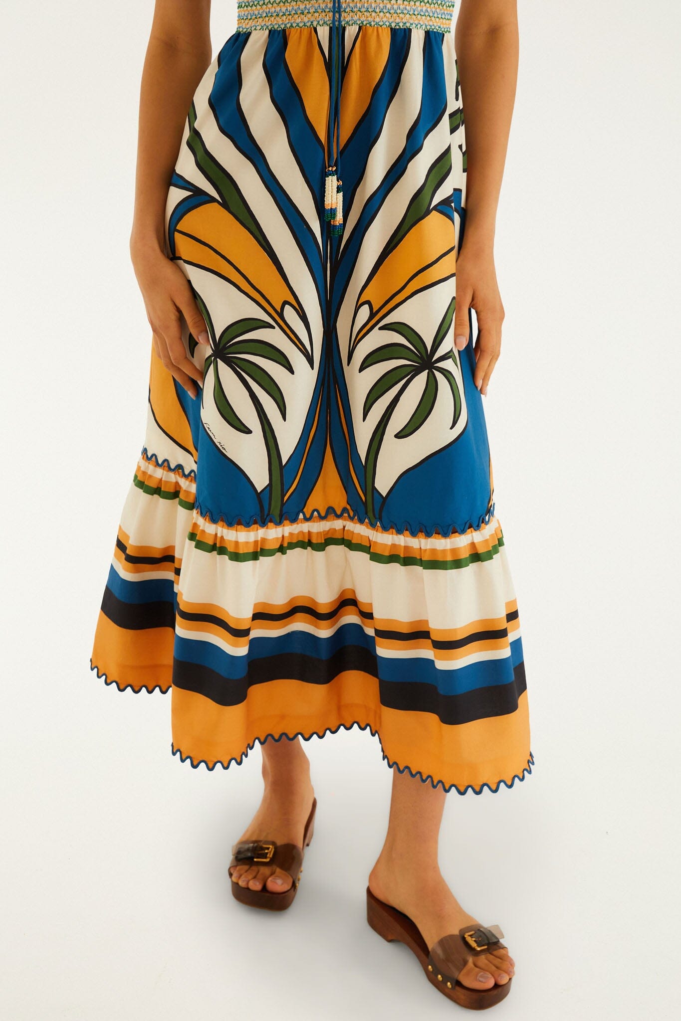 Multicolor Tropical Graphic Wavy Detail Maxi Dress - FARM Rio TROPICAL GRAPHIC