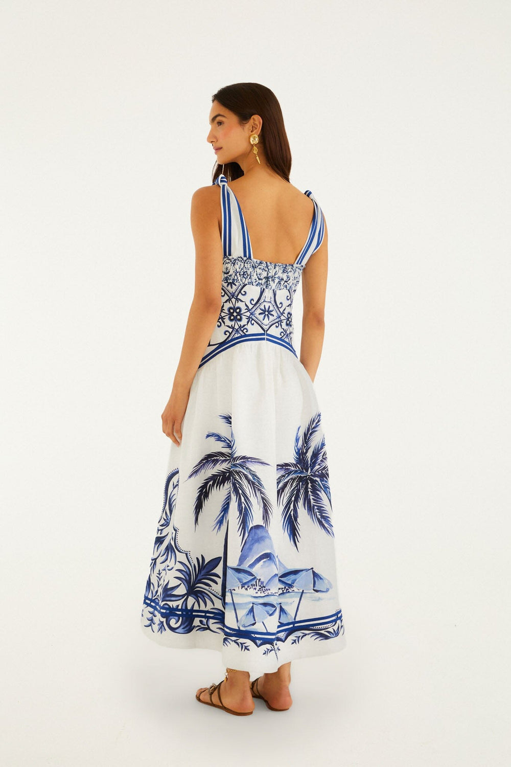 Off-White Wonderful City Euroflax Premium Linen Maxi Dress - FARM Rio WONDERFUL CITY MIX OFF-WHITE