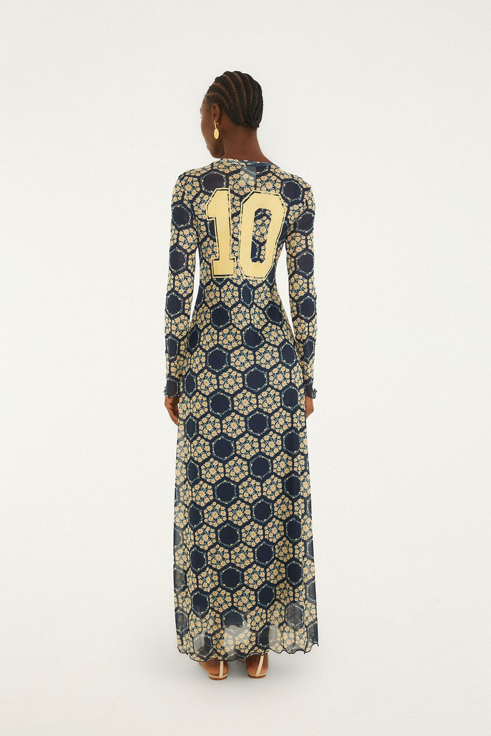 Blue Farm Club Long Sleeve Maxi Dress - FARM Rio OFF-WHITE