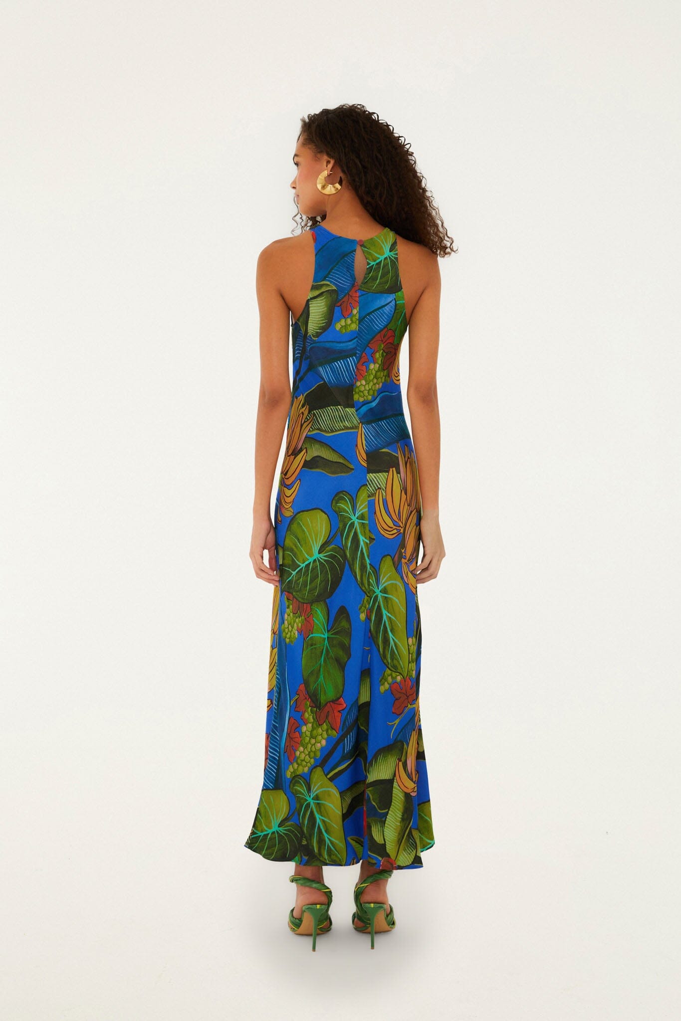 Blue Banana Grapes Sleeveless Lenzing Ecovero Maxi Dress - FARM Rio BANANA GRAPES BLUE