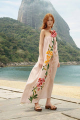 Pink Garden Terrace 3d One-Shoulder Maxi Dress - FARM Rio GARDEN TERRACE PINK
