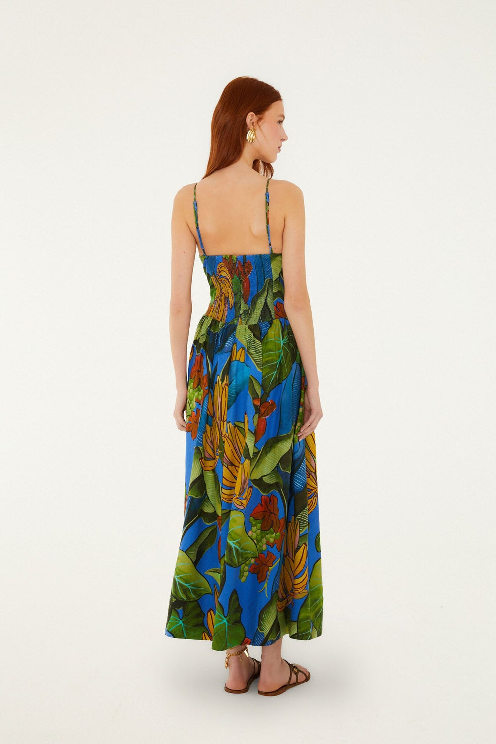 Blue Banana Grapes 3d Bodice Sleeveless Maxi Dress - FARM Rio BANANA GRAPES BLUE