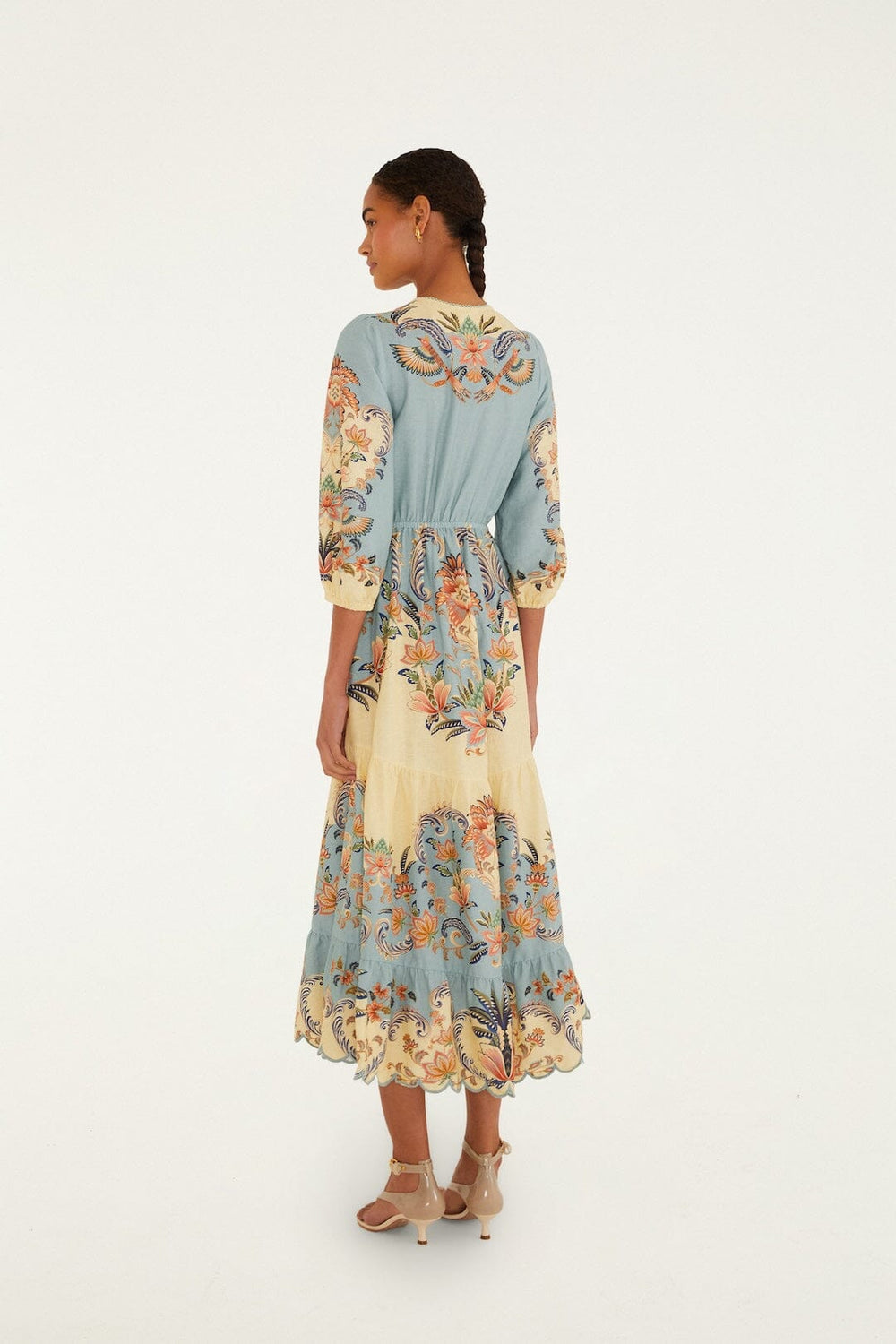 Butter Yellow Boho Beauty Lenzing Ecovero Euroflax Maxi Dress - FARM Rio BOHO BEAUTY BUTTER