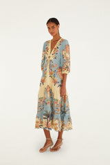 Butter Yellow Boho Beauty Lenzing Ecovero Euroflax Maxi Dress - FARM Rio BOHO BEAUTY BUTTER
