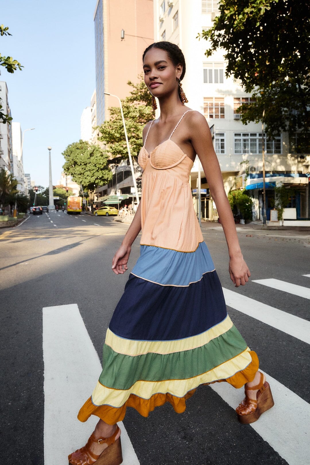 Multicolor Pleats Lenzing Ecovero Euroflax Maxi Dress - FARM Rio MULTI