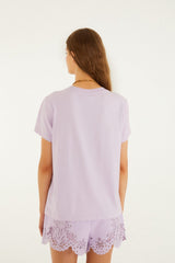Lilac Tropical Bouquet Organic Cotton T-Shirt - FARM Rio LILAC