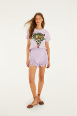 Lilac Tropical Bouquet Organic Cotton T-Shirt - FARM Rio LILAC