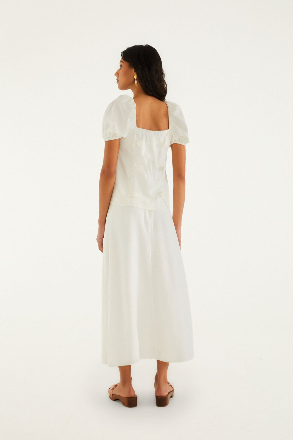 Off-White 3d Flowers Midi Skirt - FARM Rio OFF-WHITE