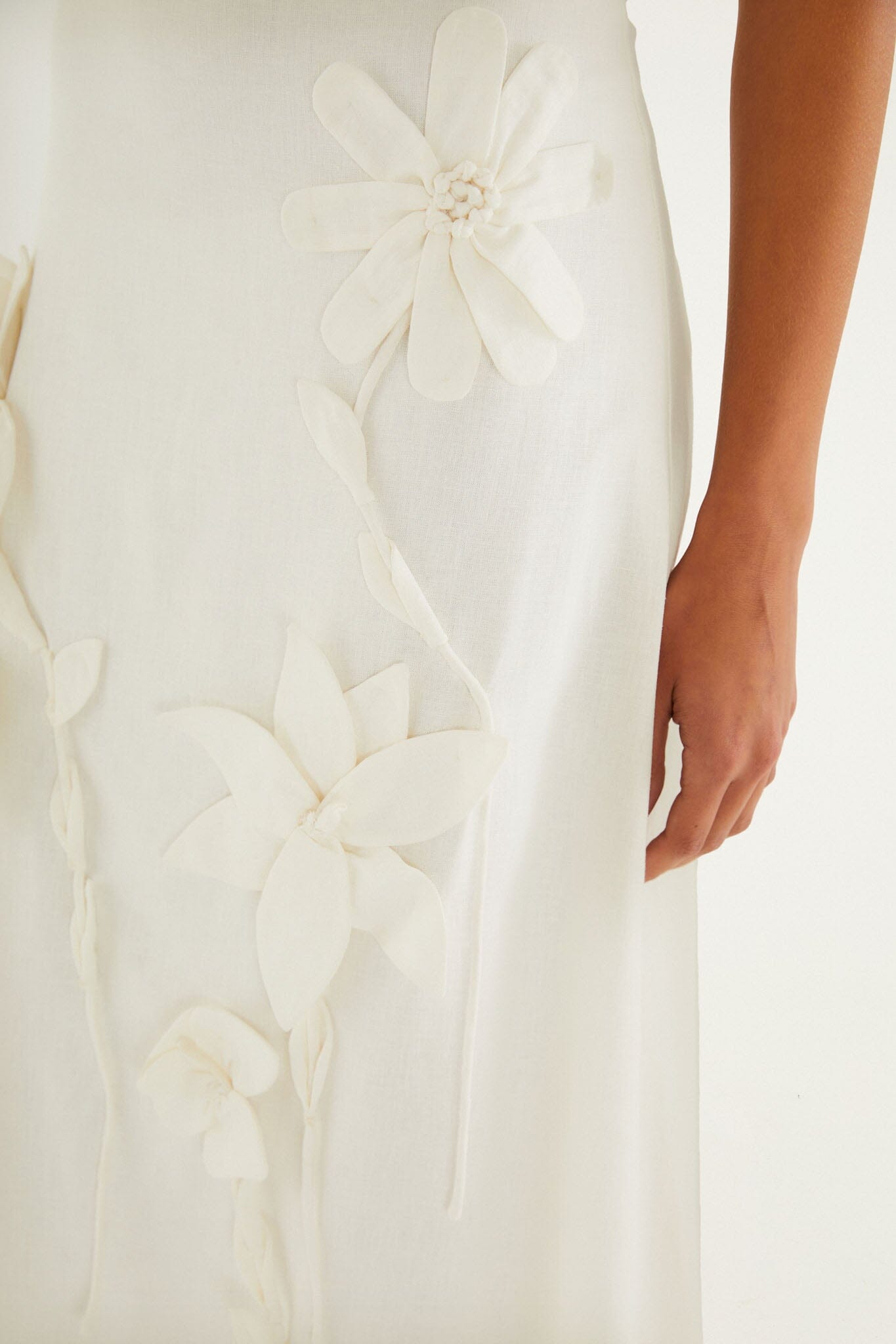 Off-White 3d Flowers Midi Skirt - FARM Rio OFF-WHITE
