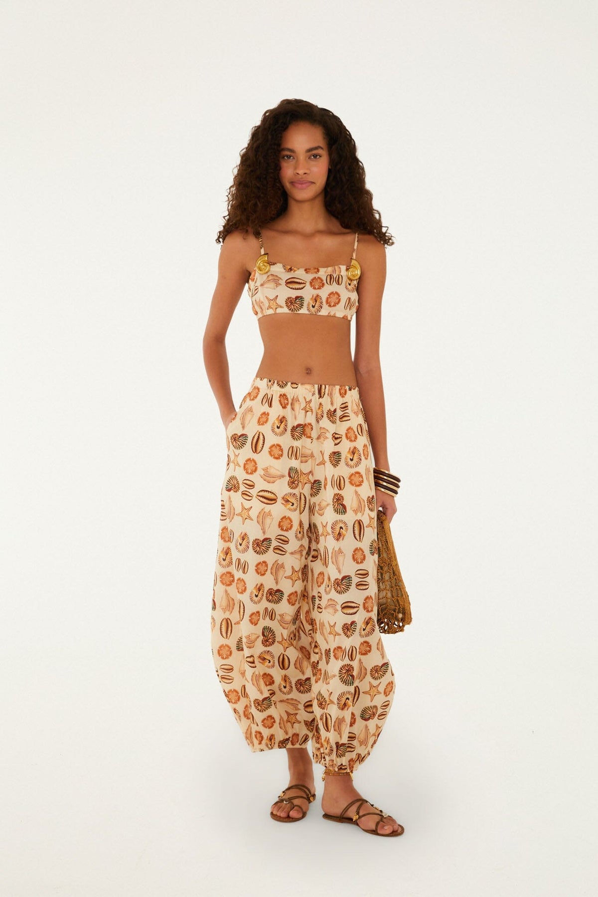 Sand Marine Shells Balloon Pants - FARM Rio MARINE SHELLS SAND