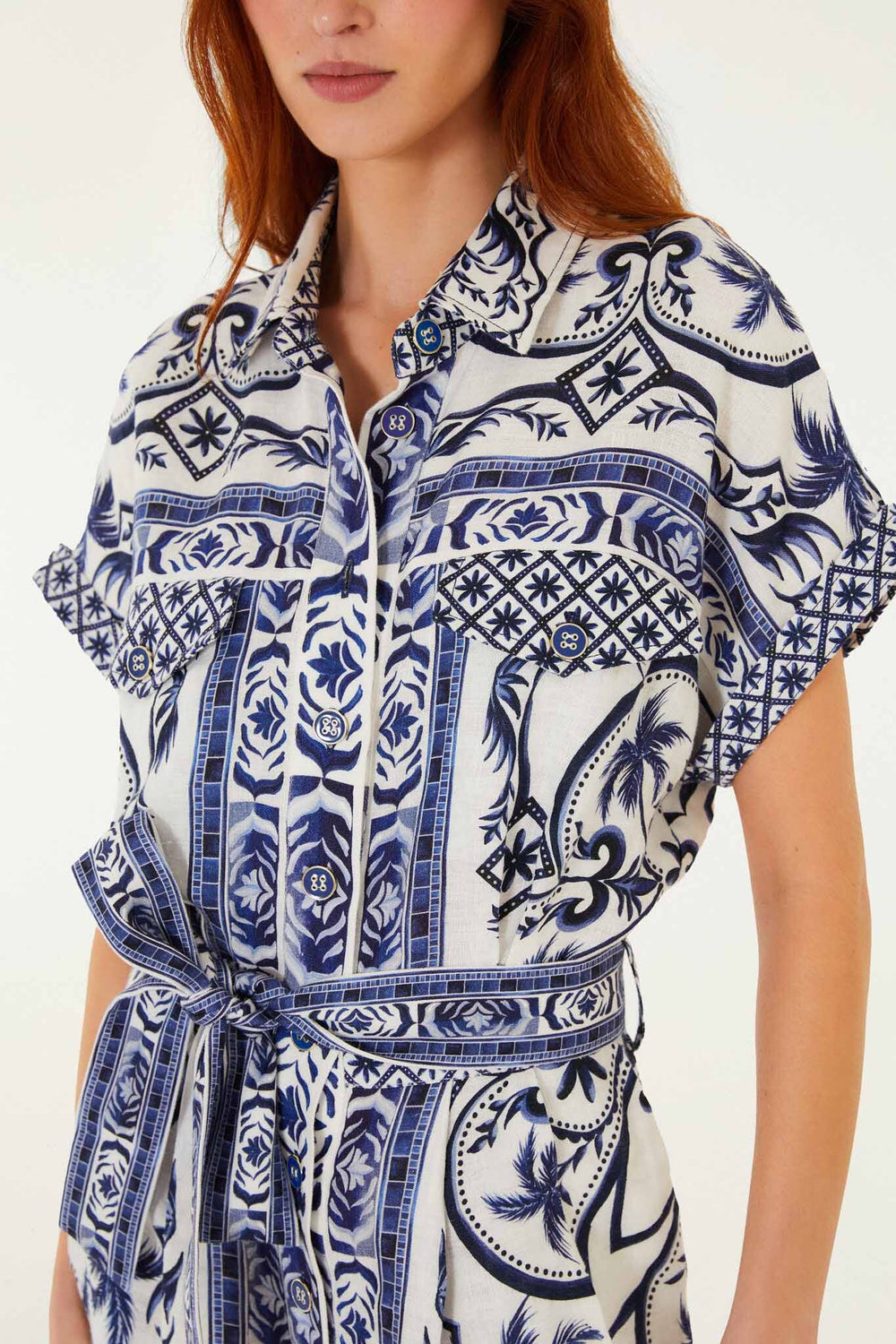 Off-White Wonderful City Belted Euroflax Premium Linen Romper - FARM Rio WONDERFUL CITY OFF-WHITE