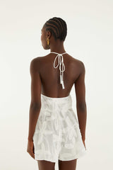 Romper With Neck Tie - FARM Rio COAST SHELL