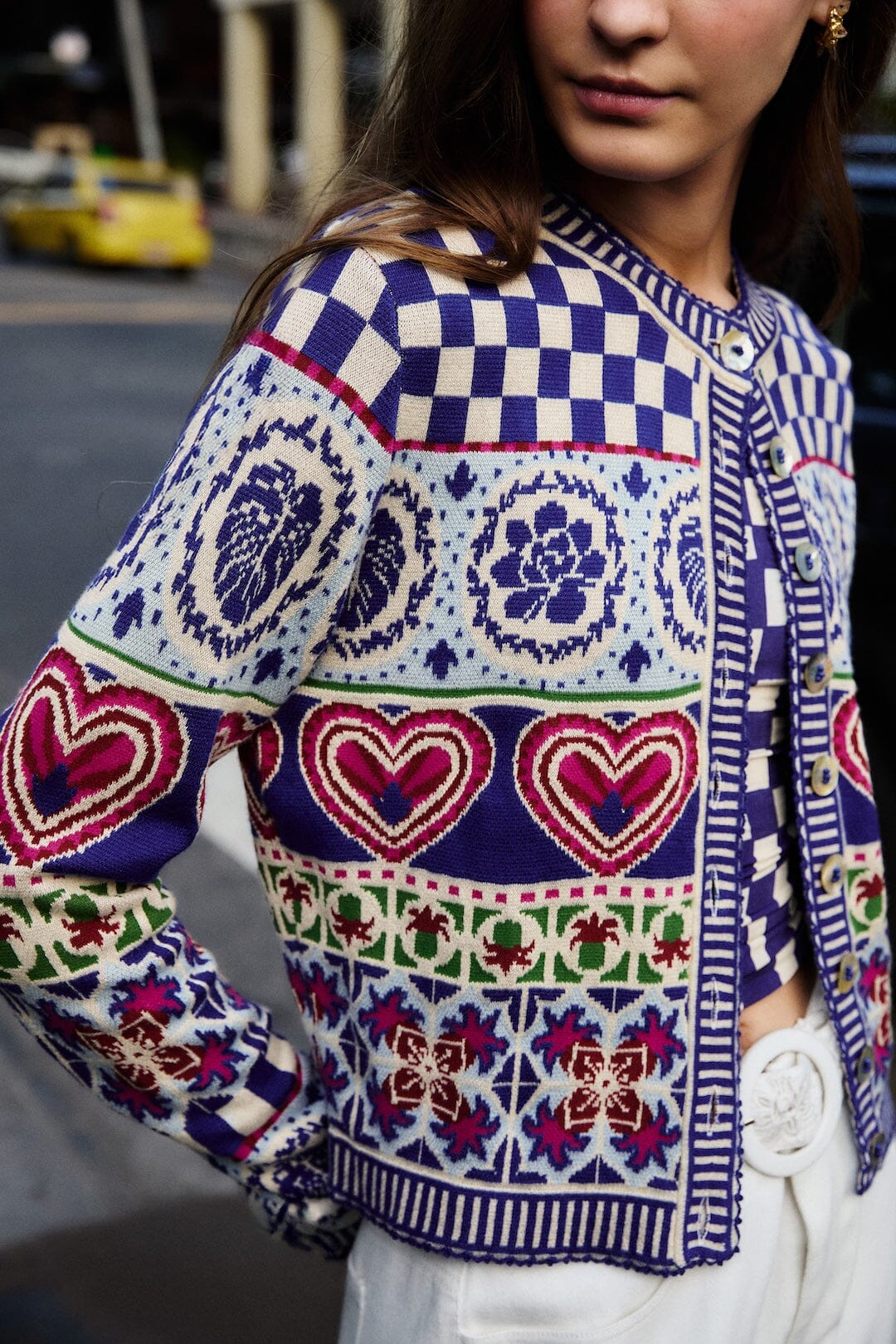 Rainbow Kaleidoscope Ainika Knit Cardigan - FARM Rio RAINBOW KALEDOSCOIPE AINIKA