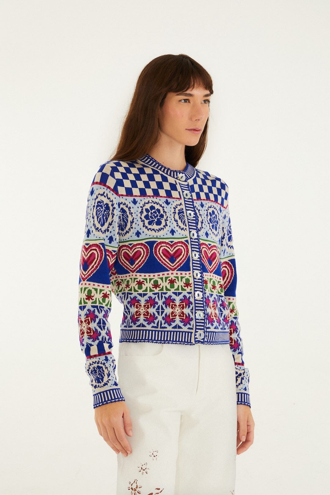 Rainbow Kaleidoscope Ainika Knit Cardigan - FARM Rio RAINBOW KALEDOSCOIPE AINIKA