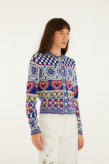 Rainbow Kaleidoscope Ainika Knit Cardigan - FARM Rio RAINBOW KALEDOSCOIPE AINIKA