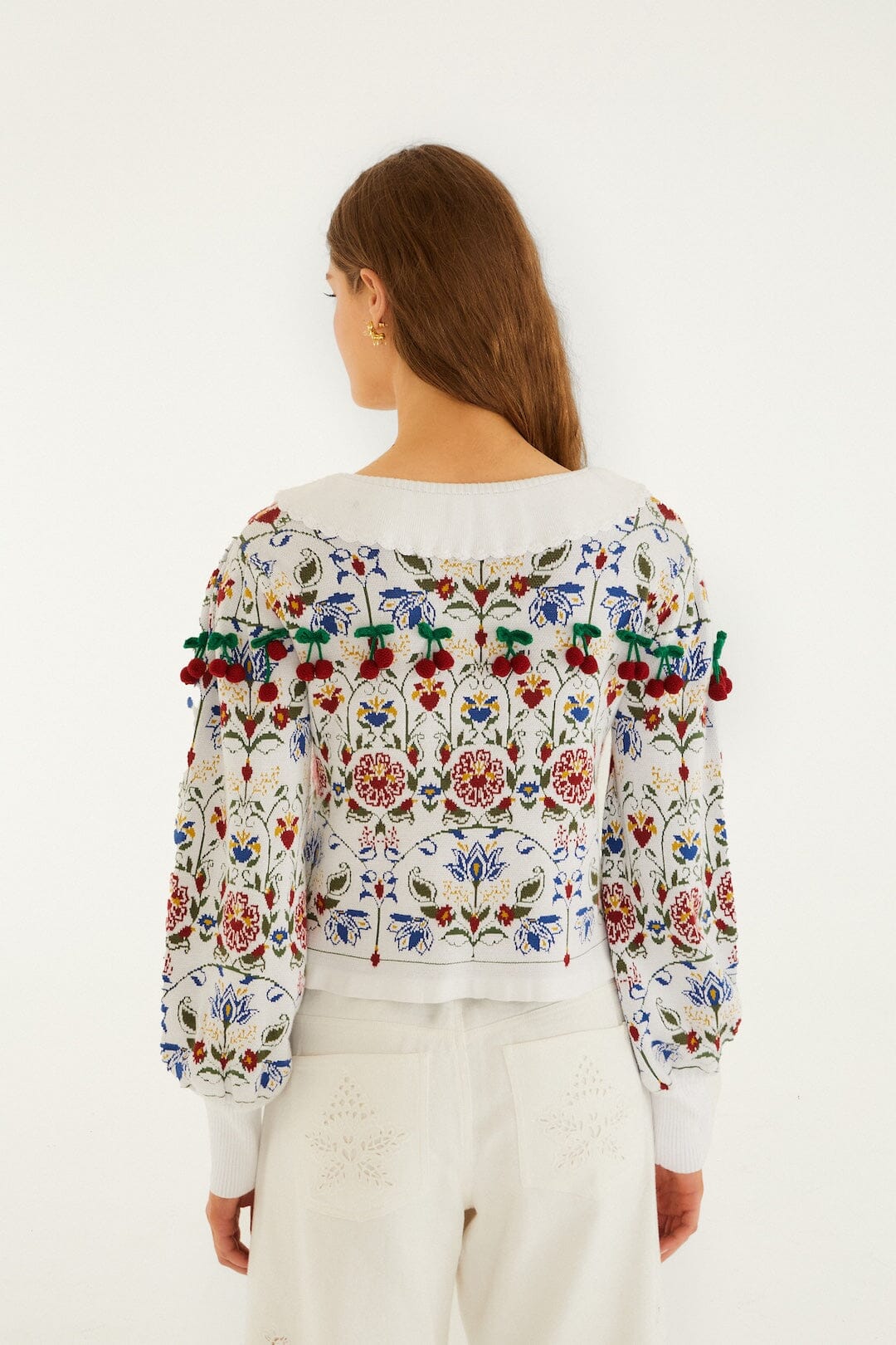 Stitched Garden Ainika Knit Cardigan - FARM Rio STITCHED GARDEN OFF-WHITE
