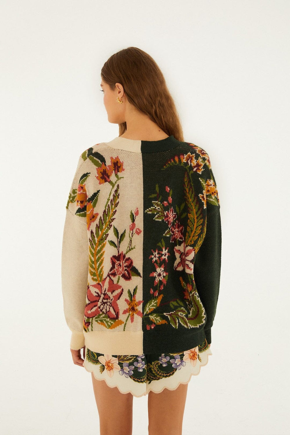 Mixed Nature Knit Cardigan - FARM Rio NATURE SAND