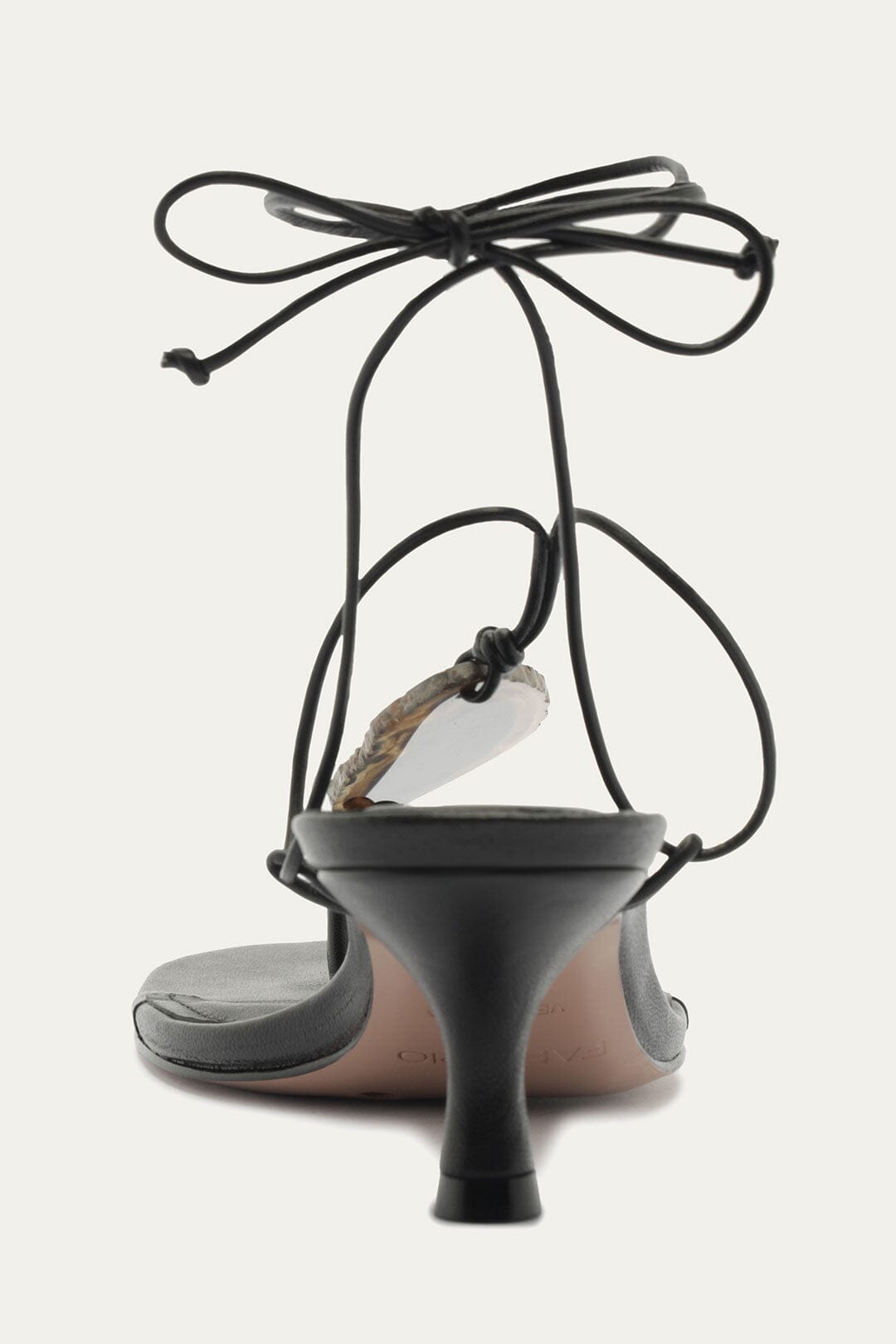 Stone Kitten Heel Sandal - FARM Rio BLACK