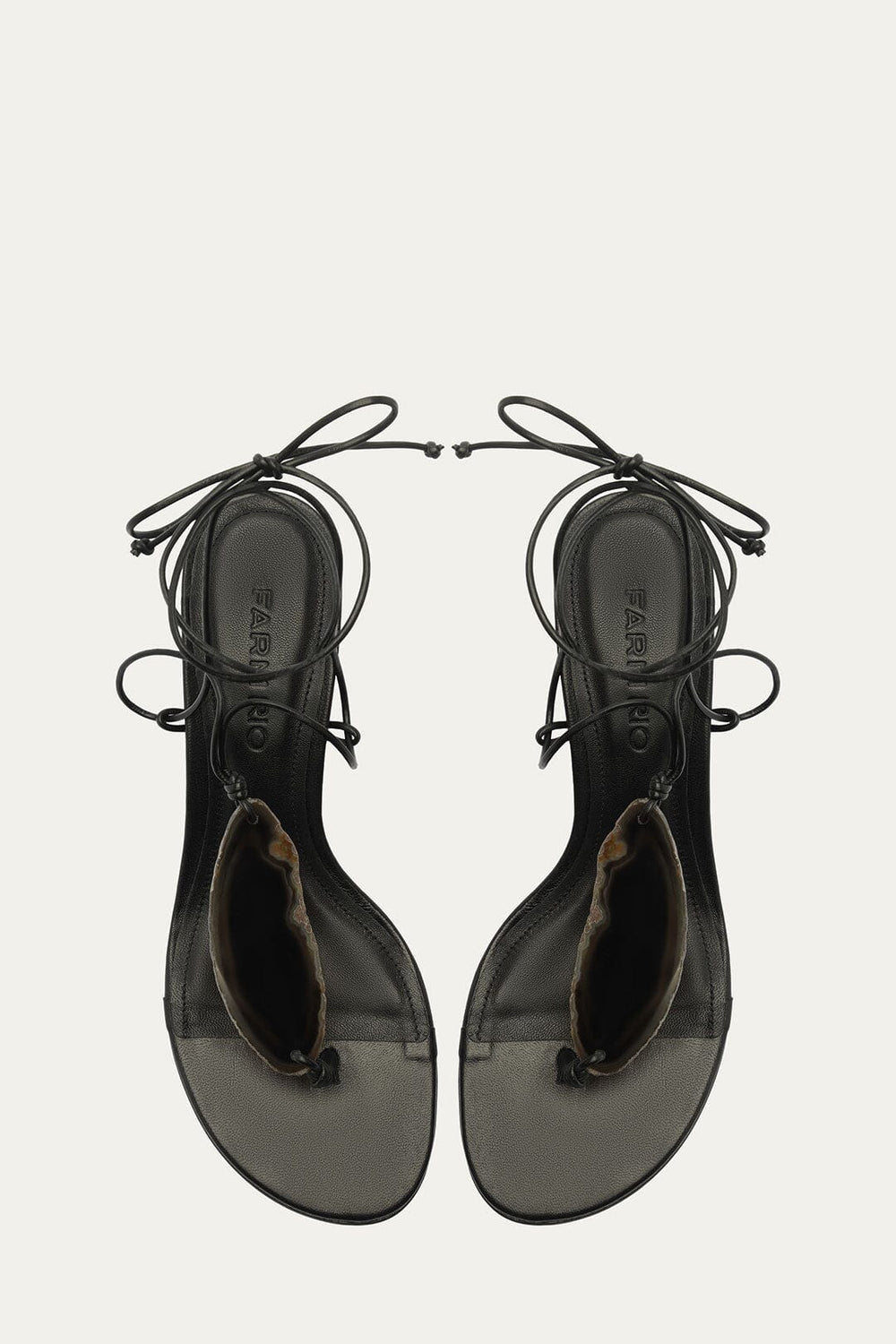Stone Kitten Heel Sandal - FARM Rio BLACK