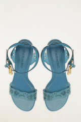 Blue Lace Jelly Kitten Heeled Sandal - FARM Rio SAPHIRE