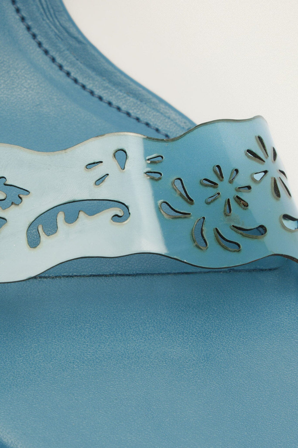 Blue Lace Jelly Kitten Heeled Sandal - FARM Rio SAPHIRE