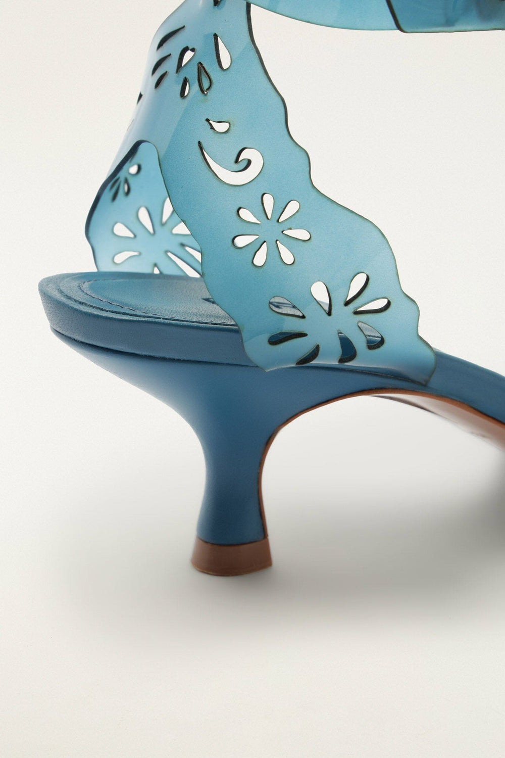 Blue Lace Jelly Kitten Heeled Sandal - FARM Rio SAPHIRE