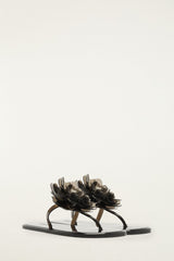 Black Jelly Flower Flat Sandal - FARM Rio BLACK