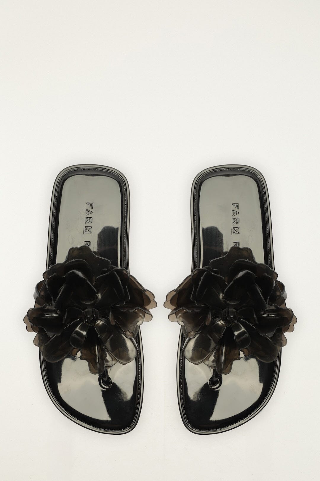Black Jelly Flower Flat Sandal - FARM Rio BLACK