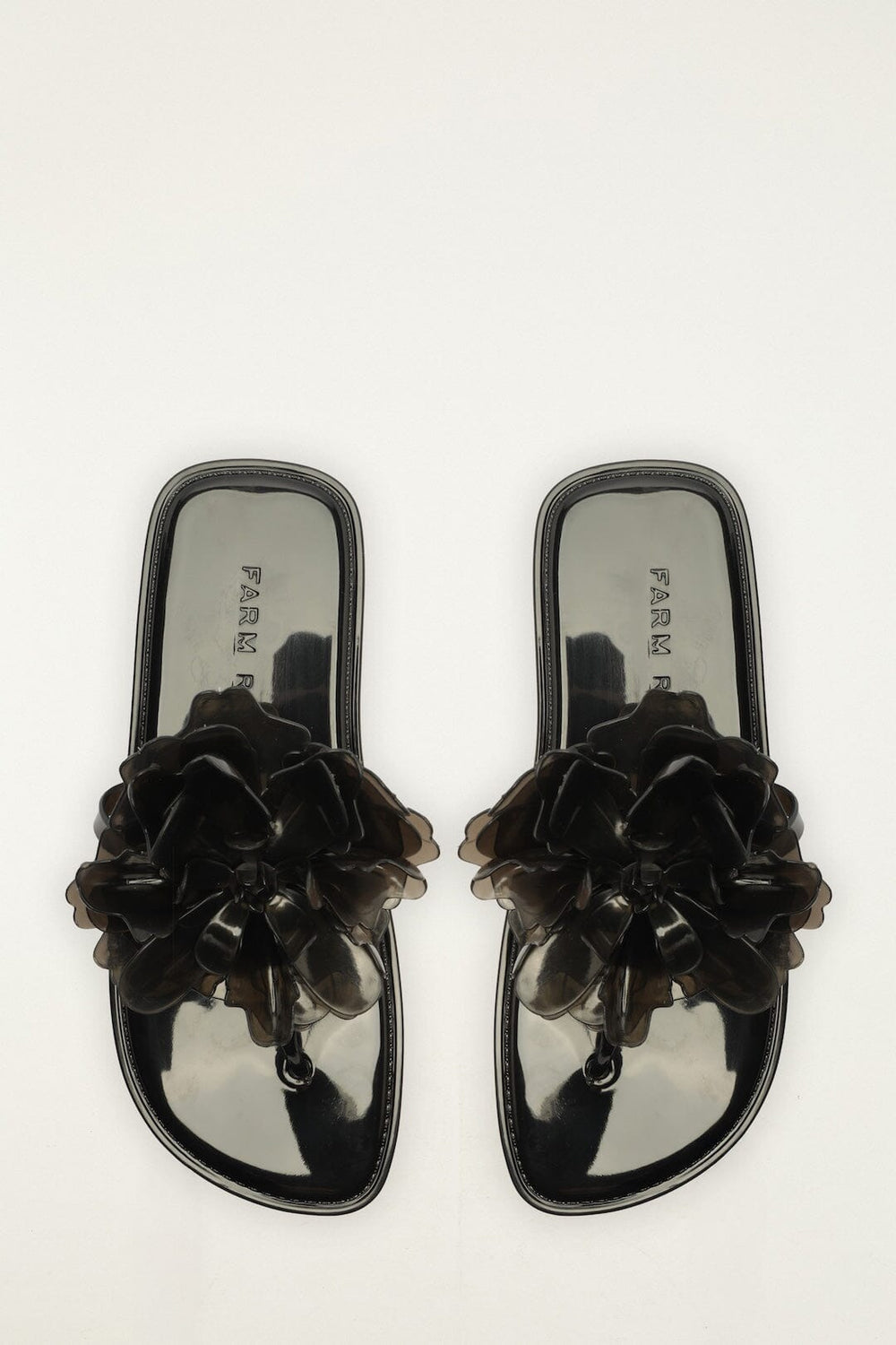 Black Jelly Flower Flat Sandal - FARM Rio BLACK