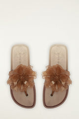Caramel Jelly Flower Flat Sandal - FARM Rio TOFFEE AND WALNUT
